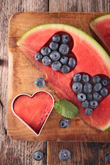 Obraz na płótnie Canvas watermelon and blueberry