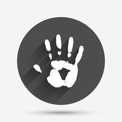 Hand print sign icon. Stop symbol.