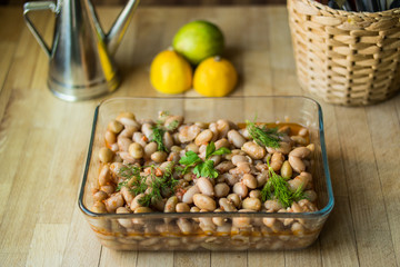 Barbunya Pilaki / Turkish Traditional Beans with olive oil.