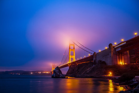 San Francisco, Golden Gate Bridge, Night