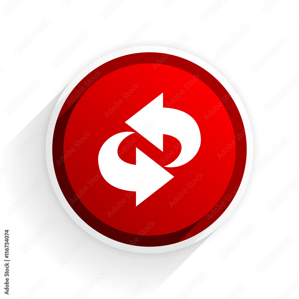 Poster rotation flat icon with shadow on white background, red modern design web element