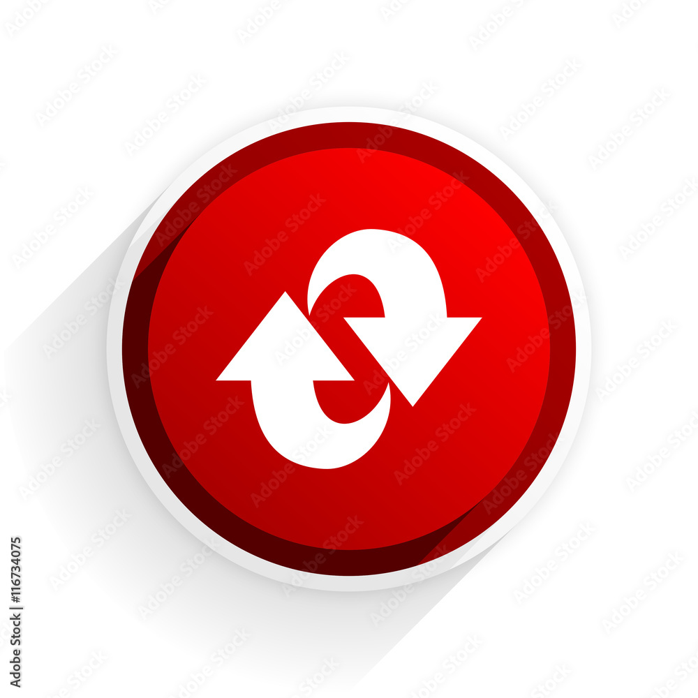 Poster rotation flat icon with shadow on white background, red modern design web element