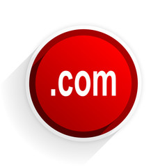 com flat icon with shadow on white background, red modern design web element