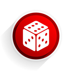 game flat icon with shadow on white background, red modern design web element