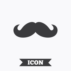 Hipster mustache sign icon. Barber symbol.