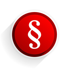 paragraph flat icon with shadow on white background, red modern design web element