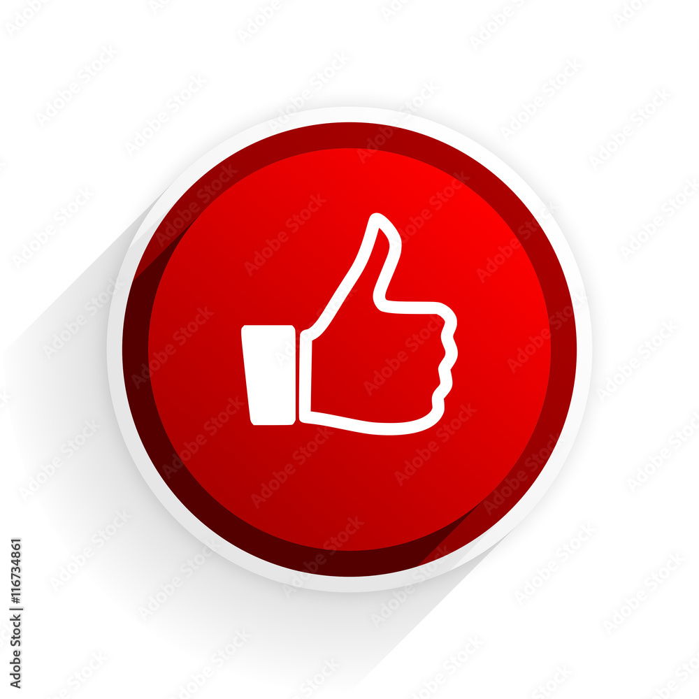 Poster like flat icon with shadow on white background, red modern design web element