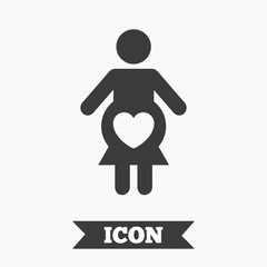 Pregnant sign icon. Pregnancy symbol.