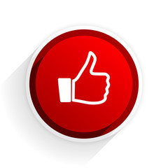 like flat icon with shadow on white background, red modern design web element