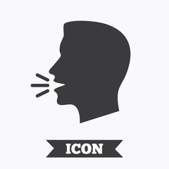 Talk or speak icon. Loud noise symbol.