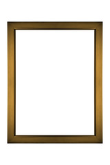 Plain simple modern metal gold picture frame isolated