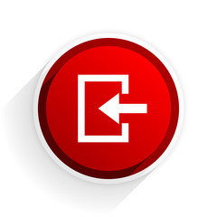 enter flat icon with shadow on white background, red modern design web element