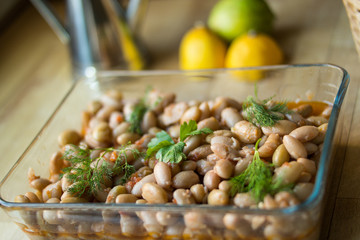 Barbunya Pilaki / Turkish Traditional Beans with olive oil.