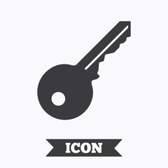 Key sign icon. Unlock tool symbol.