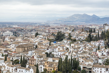 Fototapeta na wymiar Arial view of the historical city of Granada, Anadulsia, Spain