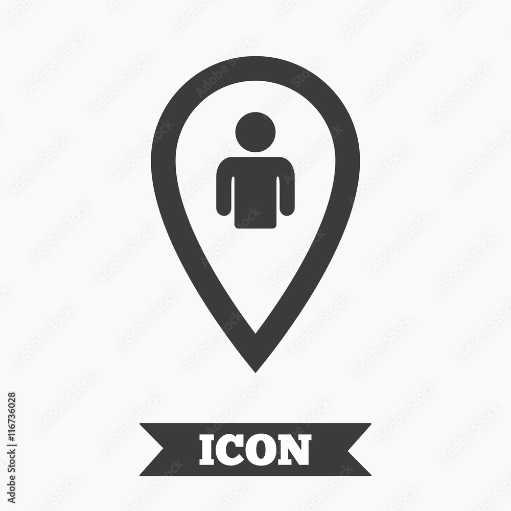 Poster map pointer user sign icon. marker symbol.