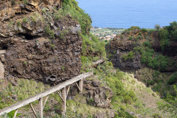 Fototapeta na wymiar Ancient stone aqueduct, town of Los Realejos, Tenerife, Spain