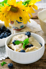 vareniki with blueberry
