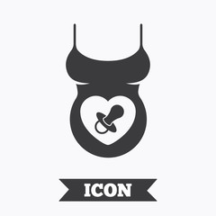 Pregnant woman shirt sign icon. Maternity symbol.