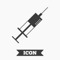 Syringe sign icon. Medicine symbol.