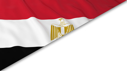 Egyptian Flag corner overlaid on White background - 3D Illustration