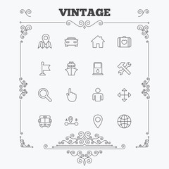 GPS navigation icon. Car, Bus and Ship transport