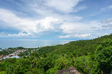 Fototapeta na wymiar View of tropical island with sea view in Thailand