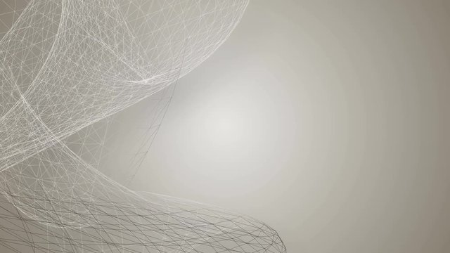 Vector mesh, modern technology abstract background. Geometric structure fractal. Ultra High Definition 4K seamless loop.