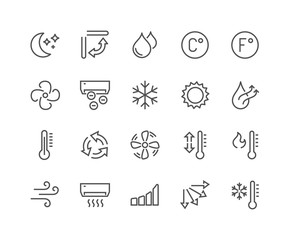 Line Air Conditioning Icons