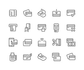 Line Credit Card Icons