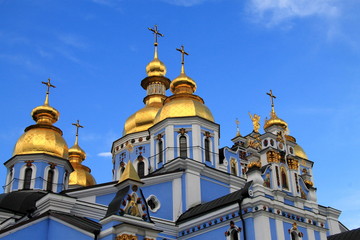 Fototapeta na wymiar St. Michael's Cathedral in the evening, Kiev, Ukraine.