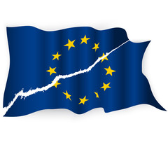 EU torn flag.