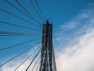 Fototapeta premium bridge suspension tower and cables