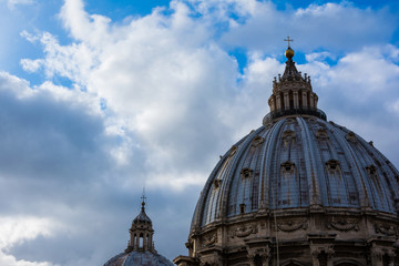 Obraz premium Daytime Top of Vatican Cathedral Dome Rome Italy