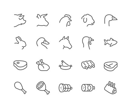 Line Meat Icons