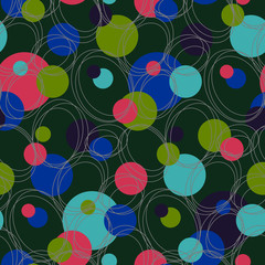 Fototapeta na wymiar Vintage abstract circle seamless pattern 