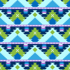 Geometric seamless pattern with ethnic motifs