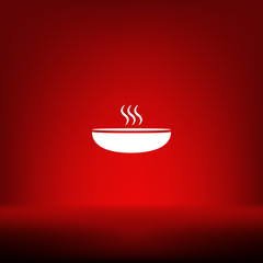 Hot proper meal plate vector icon
