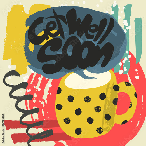 &quot;Get Well Soon Decorative Card&quot; Stock image and royalty-free vector