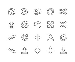 Line Interface Arrows Icons