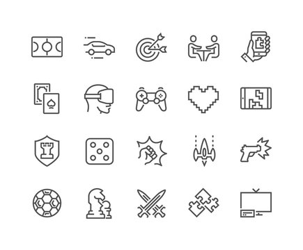 Line Games Icons