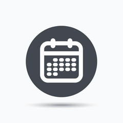 Calendar icon. Events reminder sign.