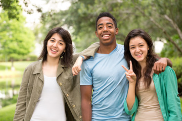 Teenage friends hanging out.