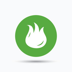 Fire icon. Blazing bonfire flame sign.