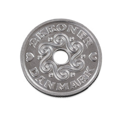 Zwei Kroner Münze dänische Krone