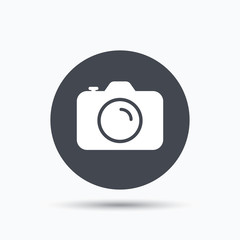 Camera icon. Professional photocamera sign.