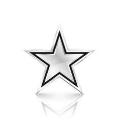 Silver star on white background. Vector Illustration