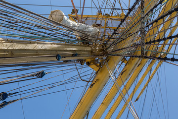 Fototapeta premium details equipment of ship on deck