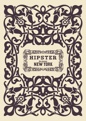 Hipster card. Elements by layers.