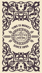 Retro card. Elements by layers.